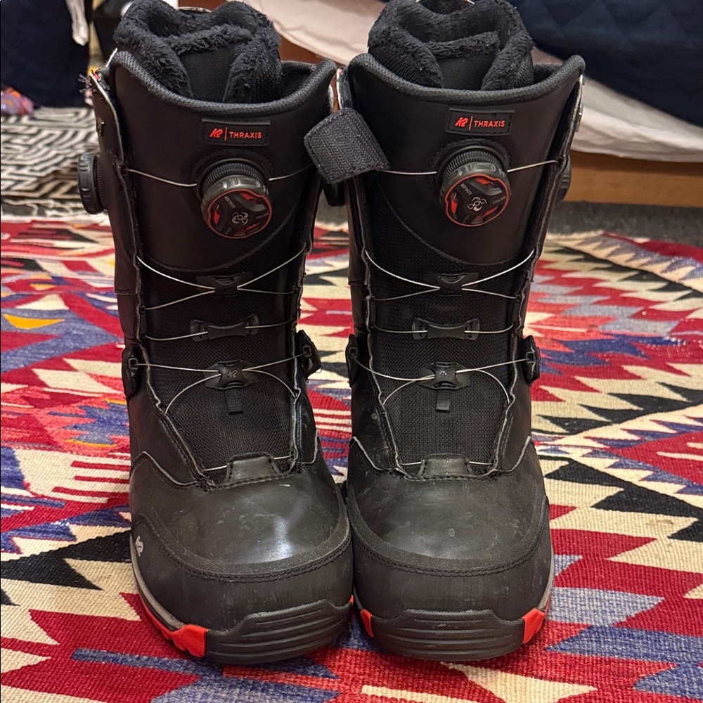 Black and Red Snowboard Boots